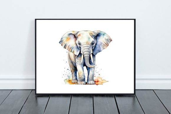 Beautiful Watercolor Elephant Graphic in Illustrations