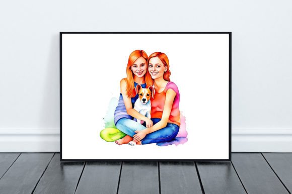 Best Friends Clipart Watercolor Graphic: Illustrations for Local Brands