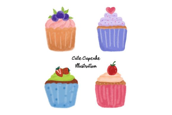 Cute Cupcake Watercolor Illustrations Review