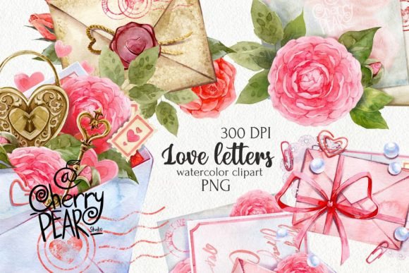 Love Letter Clipart Illustrations for Editorial Design
