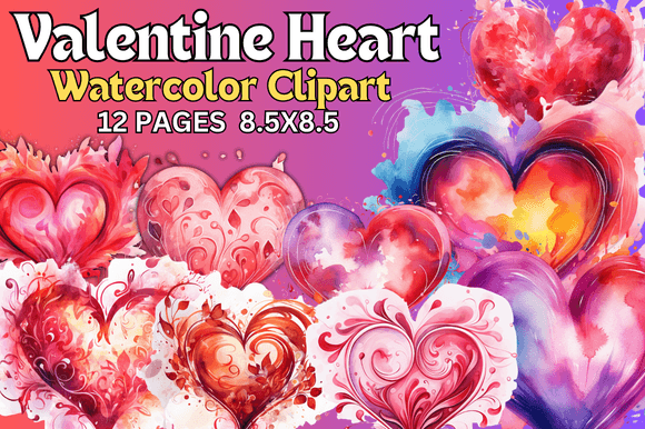 Valentine Heart Watercolor Clipart Illustrations Review
