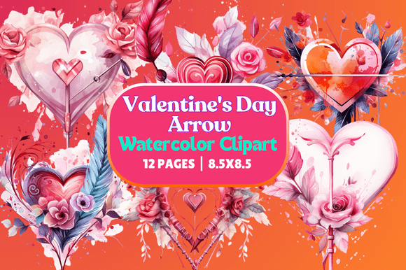 Valentine's Day Arrow Watercolor Clipart Review