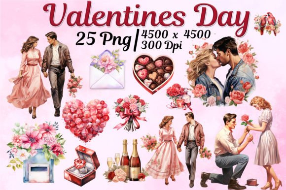 Valentine's Day Watercolor Sublimation Bundle: Illustrations Review