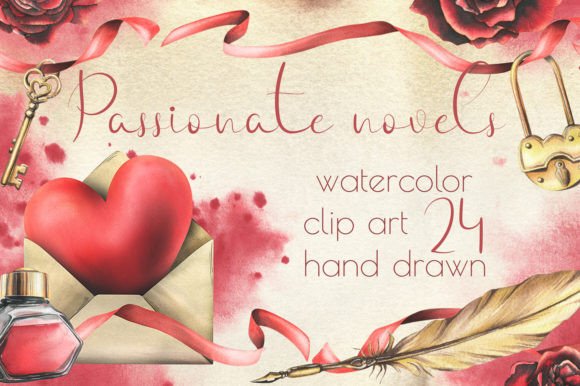 Valentine’s Day Watercolor Clip Art Illustrations