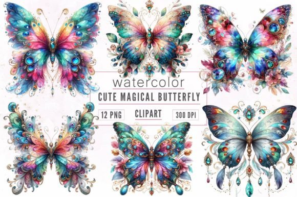Watercolor Magical Butterfly Clipart Illustrations Review
