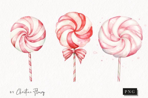 Watercolor Pink Festive Lollies Illustrations Review