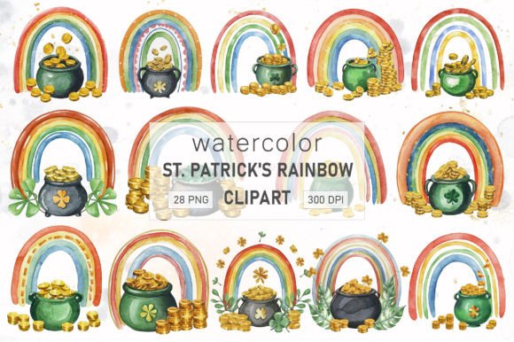 Watercolor St. Patrick's Rainbow Clipart Review