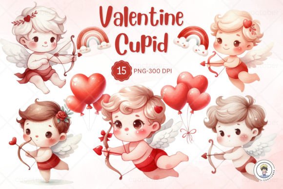 Watercolor Valentine Cupid Love Illustrations Review