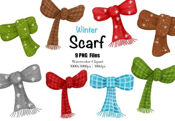 Watercolor Winter Scarf Clipart Illustrations Review