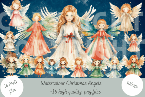 Watercolour Angels Set 3: Illustrations for Client Work