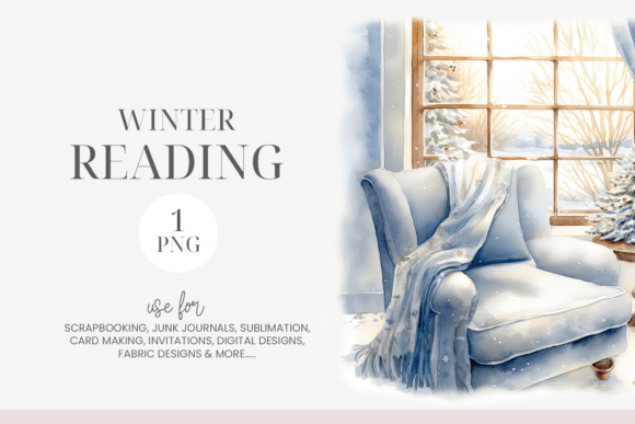 Winter Reading Illustrations for Cozy Brand Identity